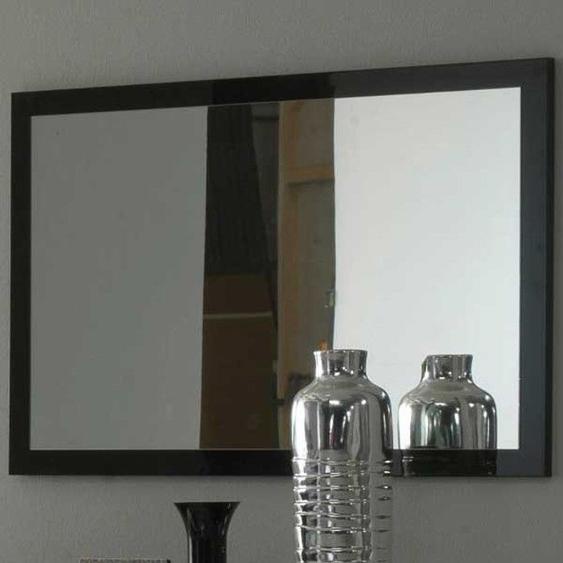 Miroir Laqué Noir Brillant - AREZZO - Noir - Bois - L 110 x l 2 x H 80 cm - Miroir