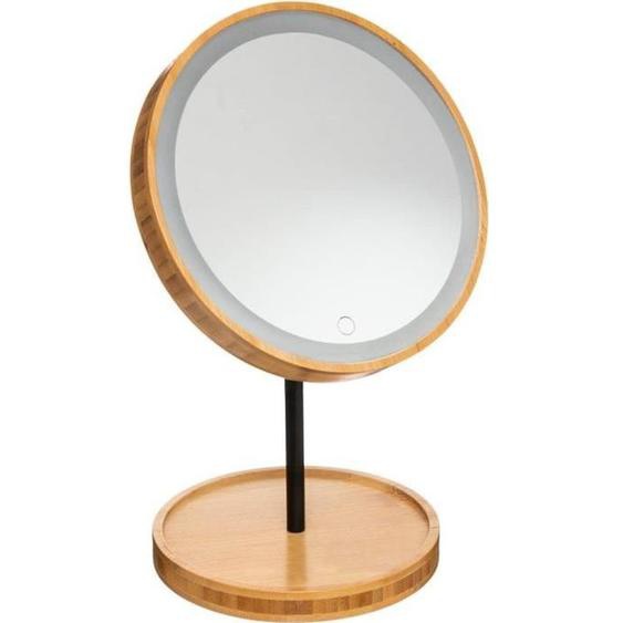 5five - miroir avec pied à led 18cm bambou