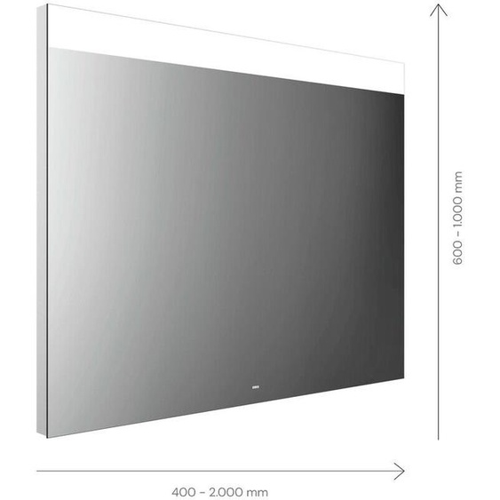 Miroir lumineux Emco Mi 250 LED 107060006000100 600 x 600 mm, avec large découpe de lumière continue en haut