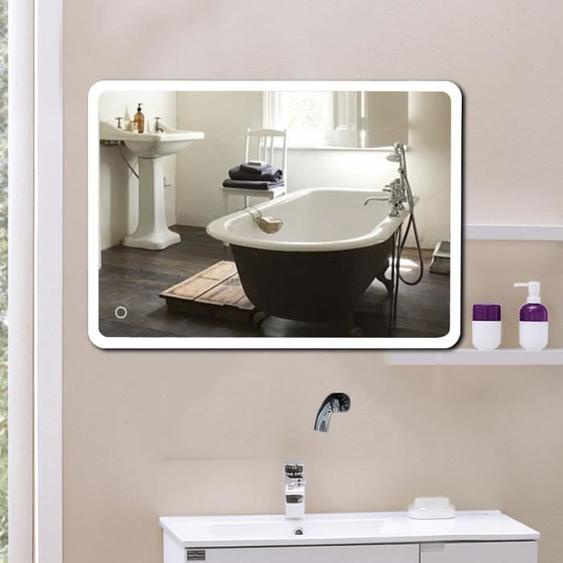 Miroir lumineux LED étanche OOBEST 50x70cm en verre pour salle de bain contemporaine