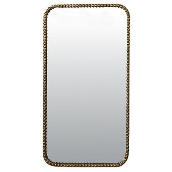 Miroir métal doré rectangulaire perles 50x90cm
