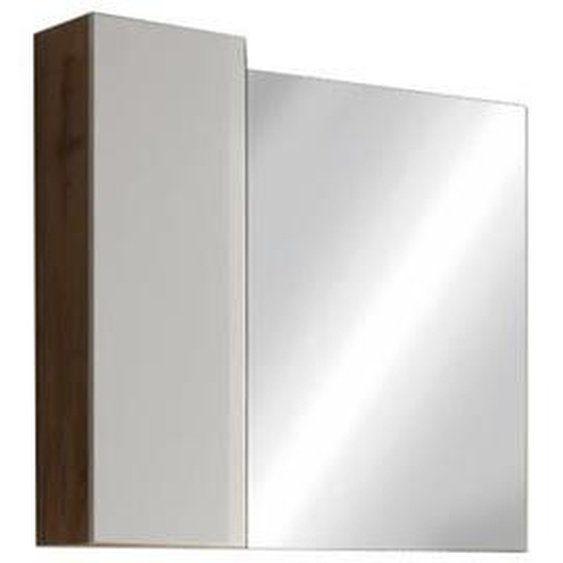 Miroir - MEUBLORAMA - BURA - Design - Rangement - Blanc brillant et chêne clair