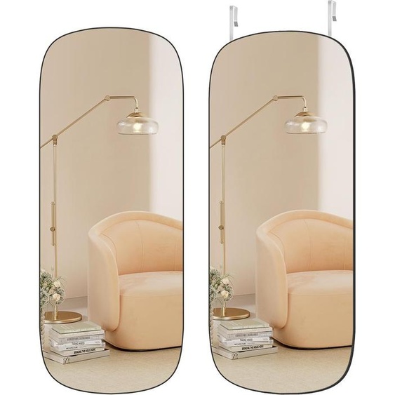 Miroir mural 120 x 47 cm avec coins arrondis et sans cadre