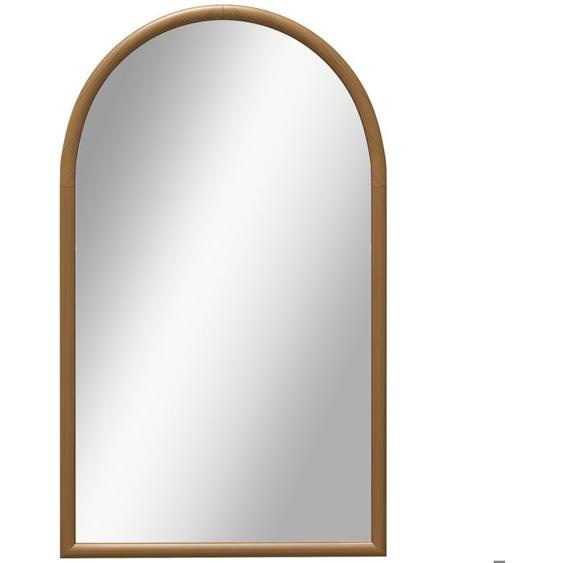 Miroir mural arche - HOMCOM - 110 x 65 cm Cadre en bois, Miroir arqué pour le salon, la chambre, lentrée, brun foncé