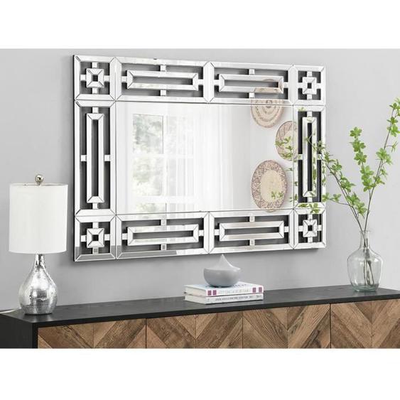 Miroir mural destructuré - LOAYE - L. 120 x H. 80 cm - Argenté - Verre miroir