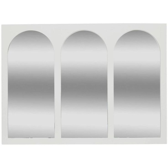 Miroir mural, dimensions 91x66 cm, cadre en MDF, blanc, forme rectangulaire