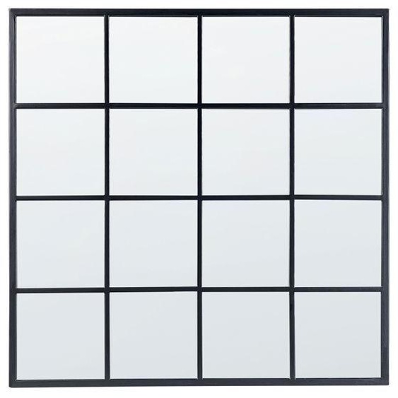 Miroir mural en forme de fenêtre en métal noir 78 x 78 cm BLESLE