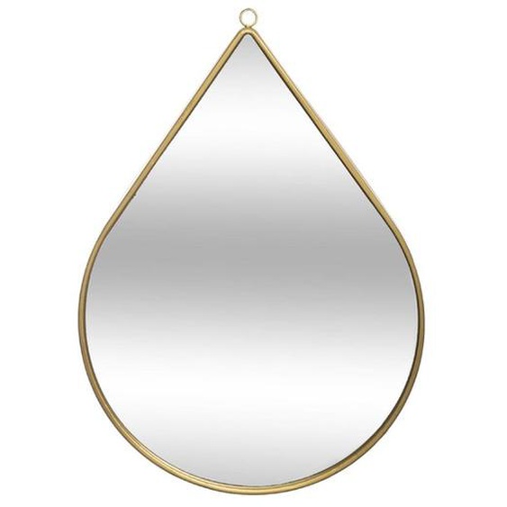 Miroir mural Goutte en métal doré 21x29 cm