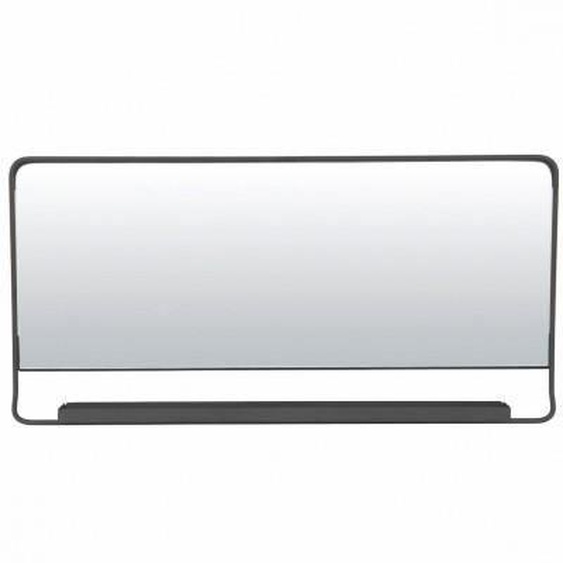 Miroir Mural Horizontal Chic avec Tablette et Bord Noir House Doctor