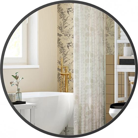 Miroir mural moderne, facile à monter, noir profond