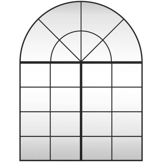 Miroir mural noir 100x130 cm arche fer - SALUTUYA - Verre et fer enduit de poudre - Rectangulaire