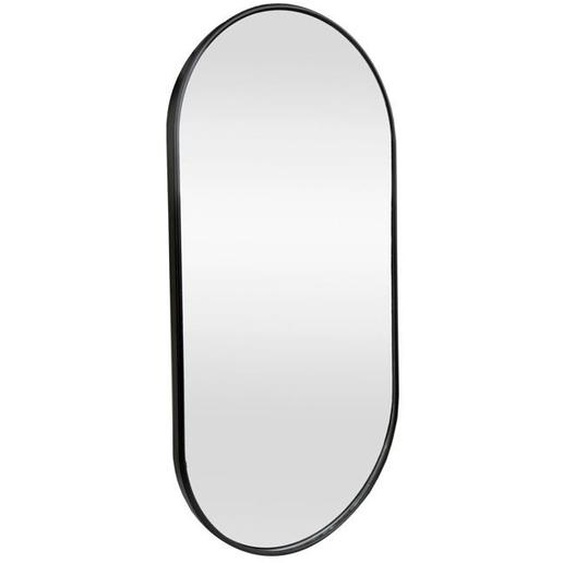 Miroir mural ovale 40 x 80 cm noir mat