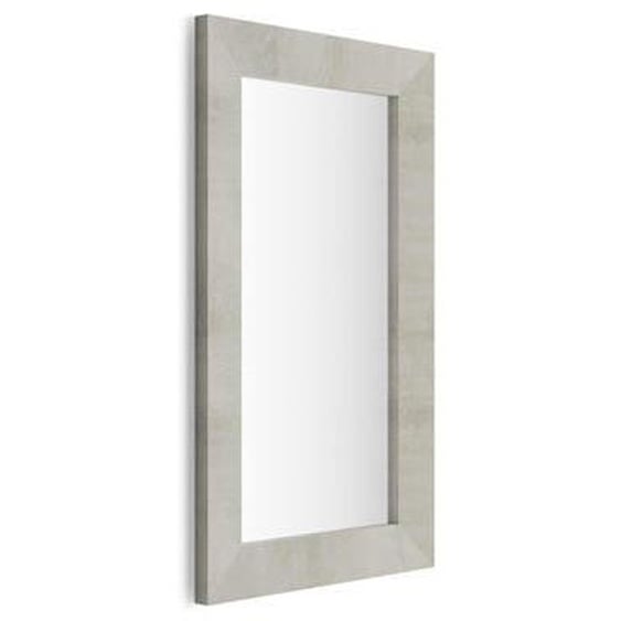 Miroir mural rectangulaire, cadre gris béton, Giuditta 110x65