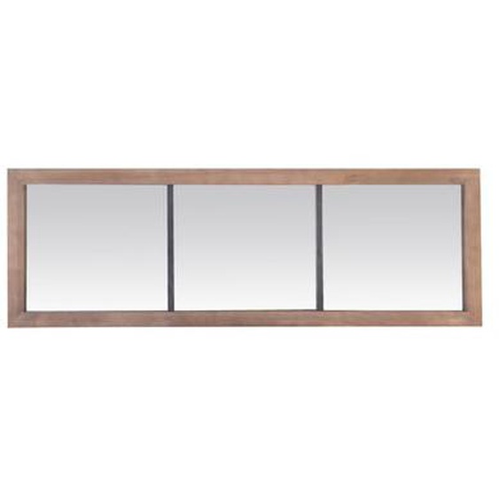 Miroir rectangulaire industriel métal et bois 50x150cm