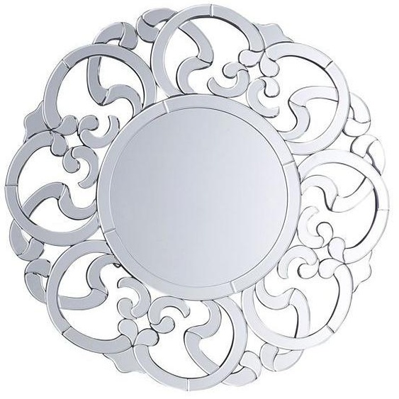 Miroir rond argenté ø 70 cm MORNAIX