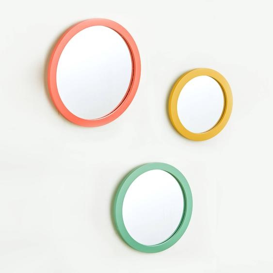 Miroir rond coloré - lot de 3 -