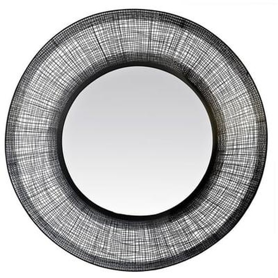 Miroir rond contour filaire noir 90cm