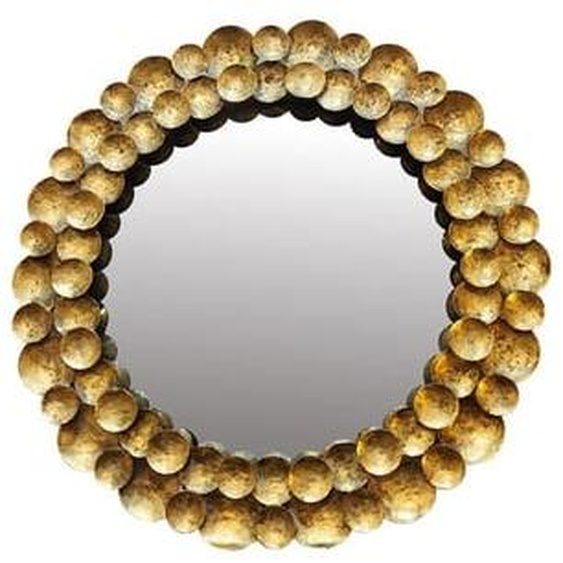 Miroir rond design métal doré 80cm