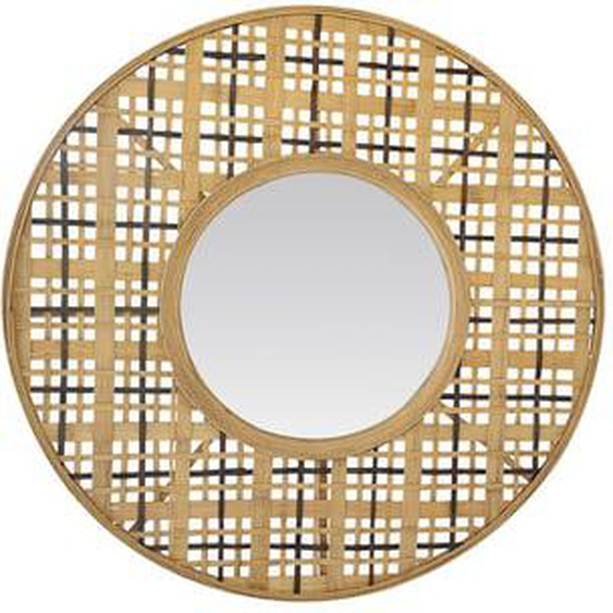 Miroir rond en bambou 80cm