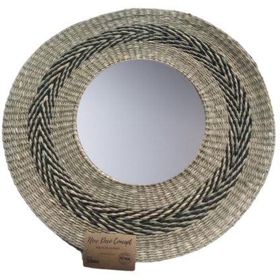 Miroir rond en herbier diam 50 cm naturel