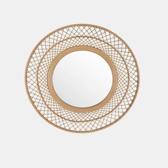Miroir rond en rotin 70cm