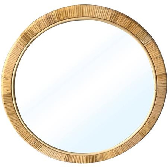 Miroir rond en rotin -
