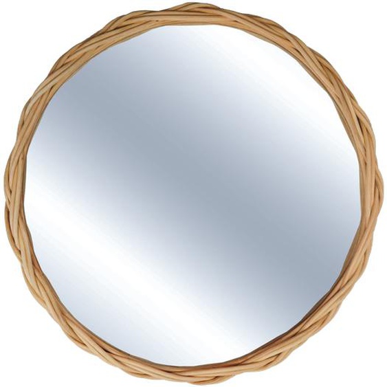 Miroir rond en rotin naturel 55cm Ondine