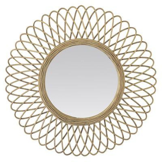 Miroir rond en rotin naturel 58cm