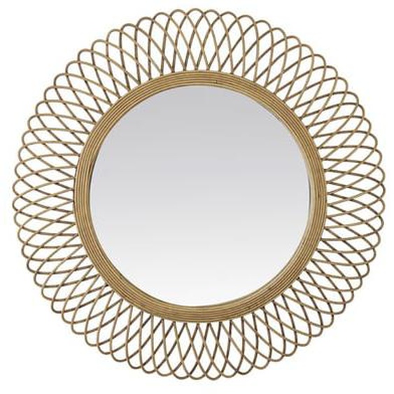 Miroir rond en rotin naturel 82x82cm
