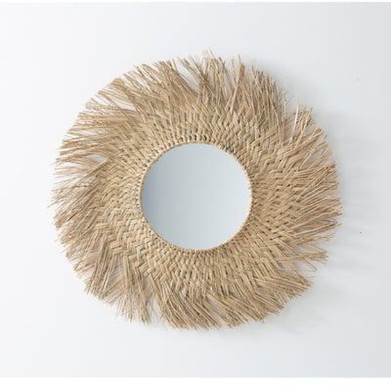 Miroir rond forme soleil en herbier Ø70 cm, Loully