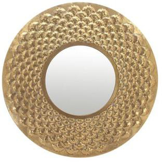 Miroir rond métal doré 81cm