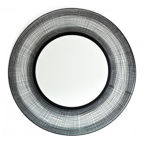 Miroir rond métal noir design - Ivar