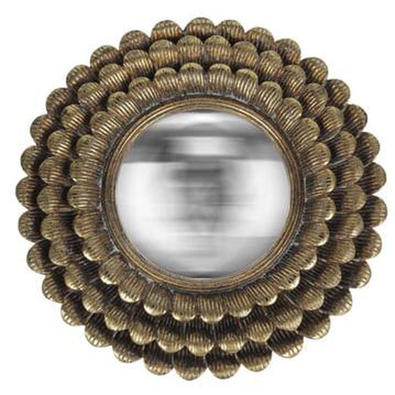 Miroir soleil convexe doré 28cm