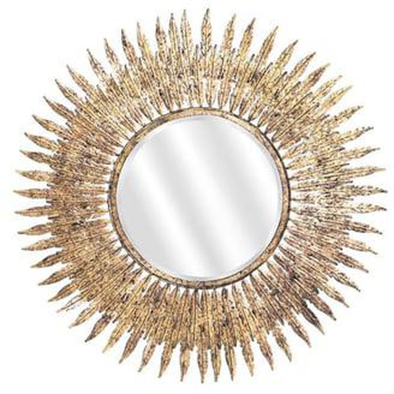 Miroir soleil feuilles doré 63cm
