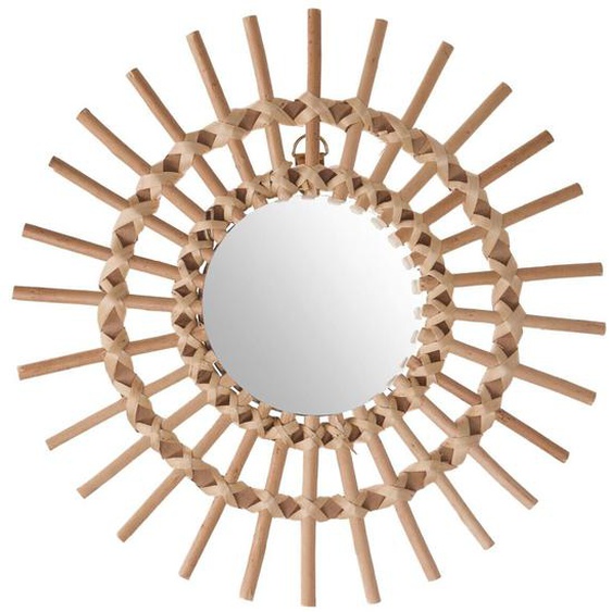 Miroir Soleil, rotin, D30 cm