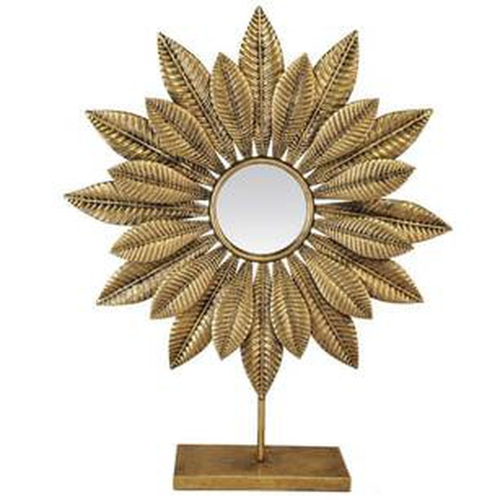 Miroir soleil sur pied en métal doré 59x26x81cm