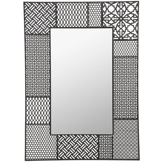 Miroir Teeco, métal ajouré, noir 66x92 cm