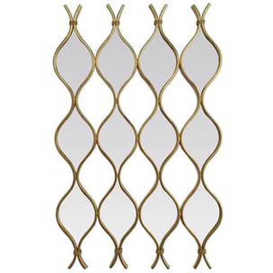 Miroir zig zag en 4 parties métal doré 96,5x62cm