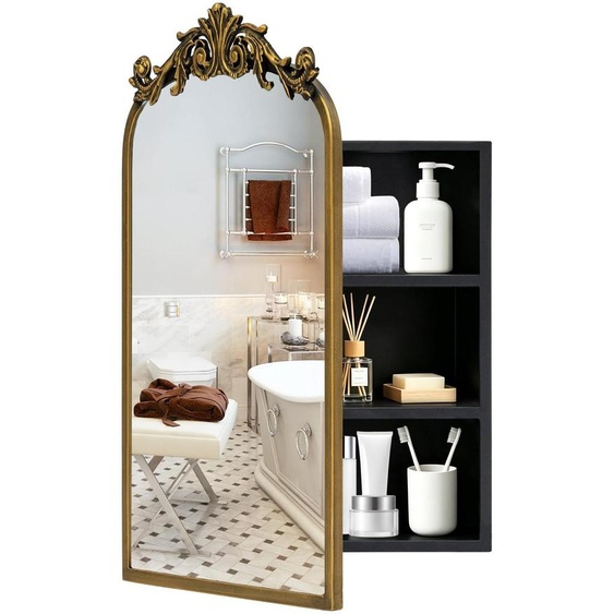 Miroirs baroques, dorés, 40x60 cm, avec cadre en fer, à fixer au mur