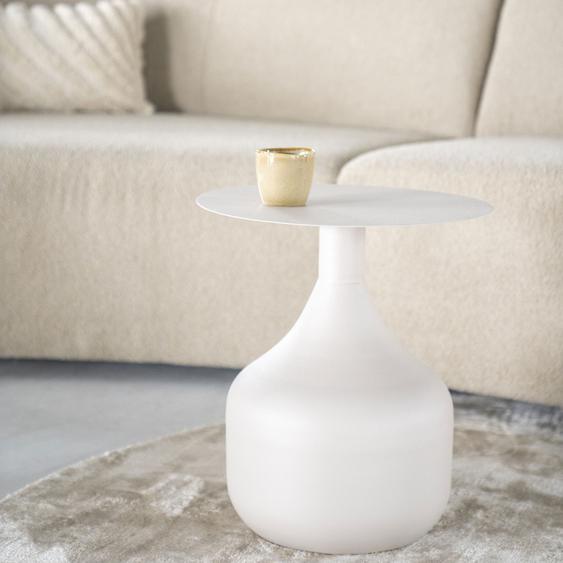 Mist - Table dappoint ronde en métal ø40cm - Couleur - Blanc