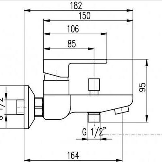 Mitigeur baignoire avec douchette VLTAVA en laiton chromé blanc