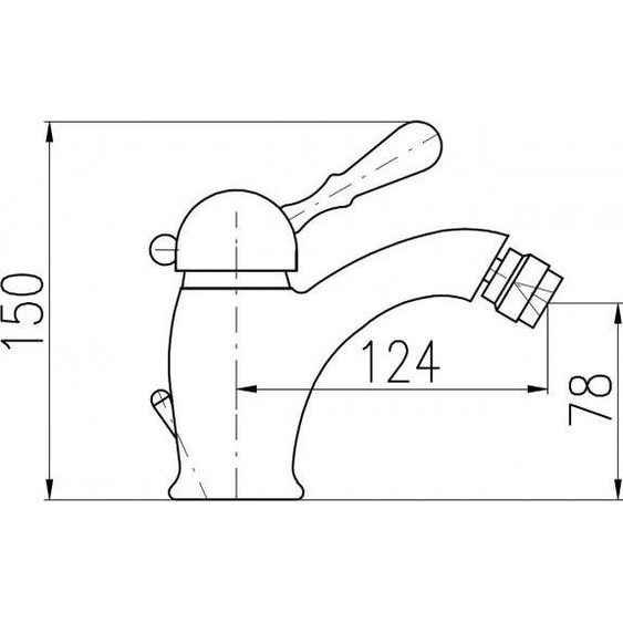 Mitigeur bidet LABE avec siphon en laiton doré