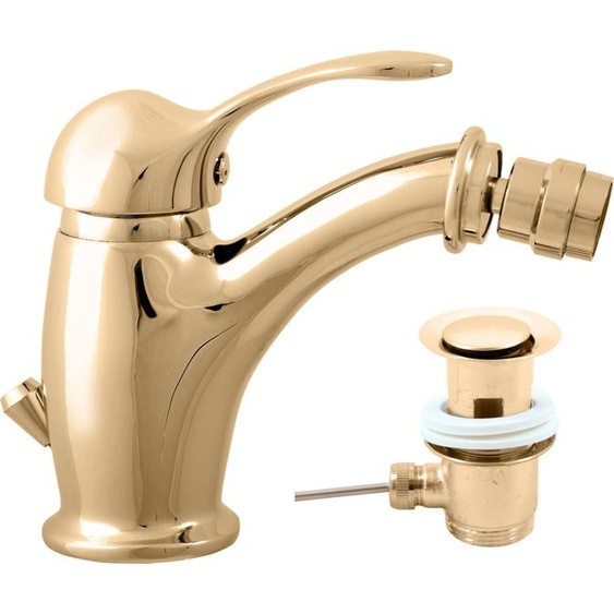 Mitigeur bidet LABE avec siphon en laiton doré
