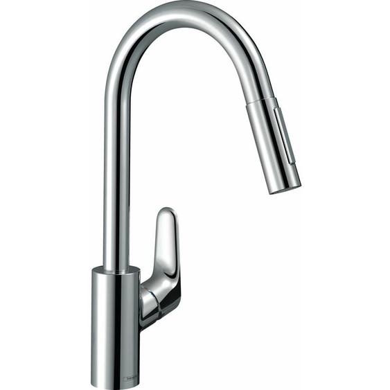 Mitigeur cuisine Hansgrohe Focus M41 douchette extractible 2 jets Chrome - 31815000