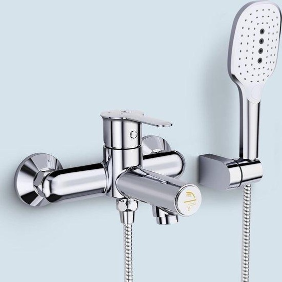 Mitigeur de salle de bain en laiton avec douchette et 3 fonctions