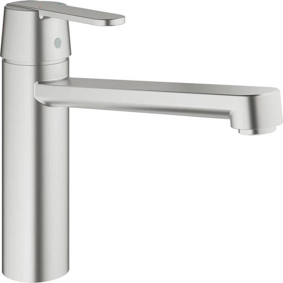 Mitigeur dévier Grohe Get supersteel, bec mi-haut