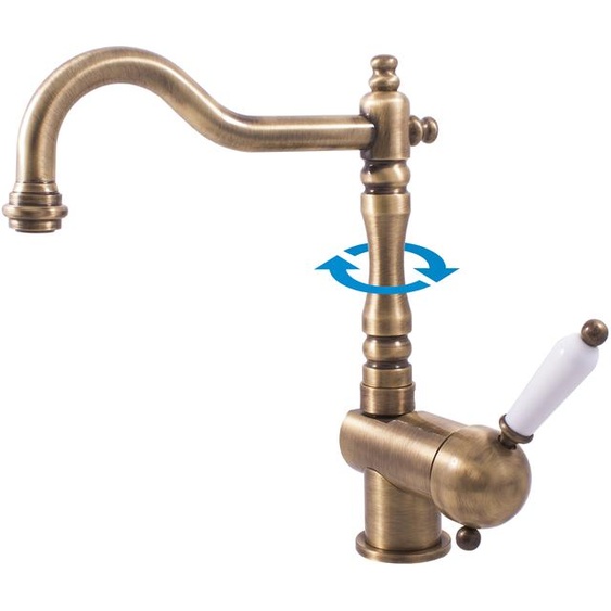 Mitigeur évier LABE laiton bronze poignée en céramique