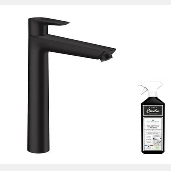Mitigeur lavabo 240 sans tirette ni vidage noir mat + nettoyant Briochin