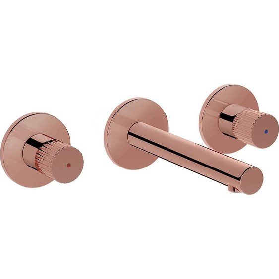 Mitigeur lavabo encastré, partie visible avec 3 rosaces, finition cuivre | A4258226