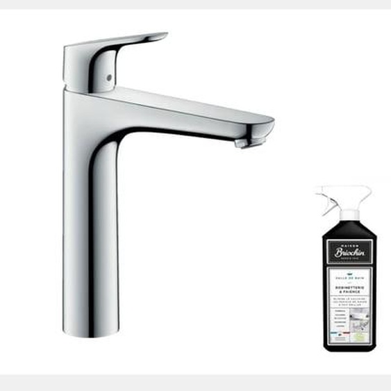 Mitigeur lavabo Focus 190 Eco C3 avec tirette et vidage chrome + nettoyant Briochin